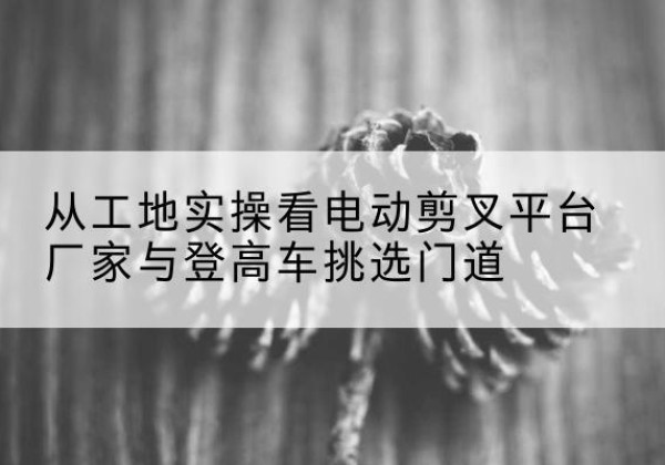 环县电动剪叉升降平台厂家-从工地实操看电动剪叉平台厂家与登高车挑选门道